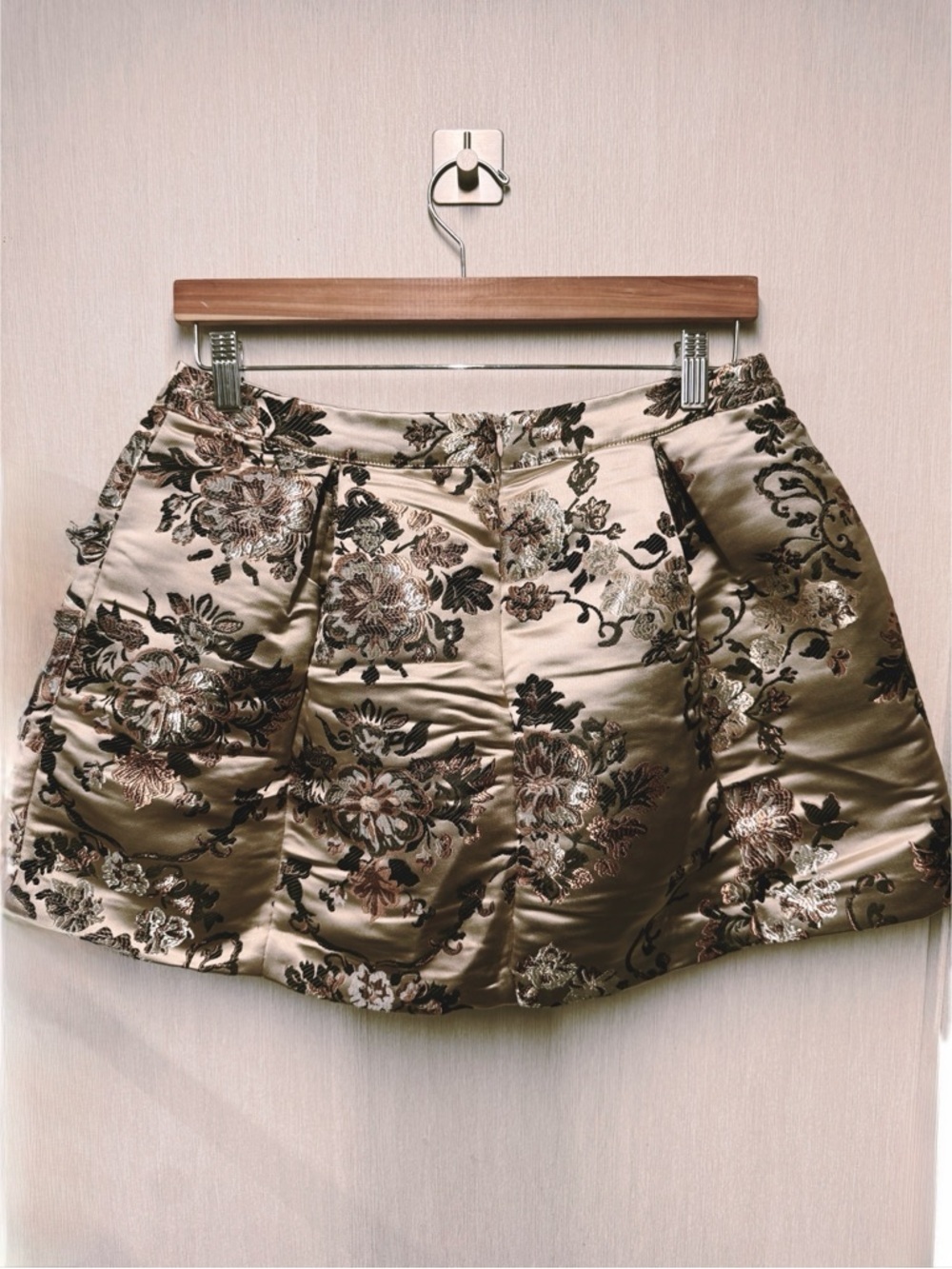 NWT Free People Benjamine Satin Miniskirt Champagne Combo, Size 8 - Picture 5 of 9